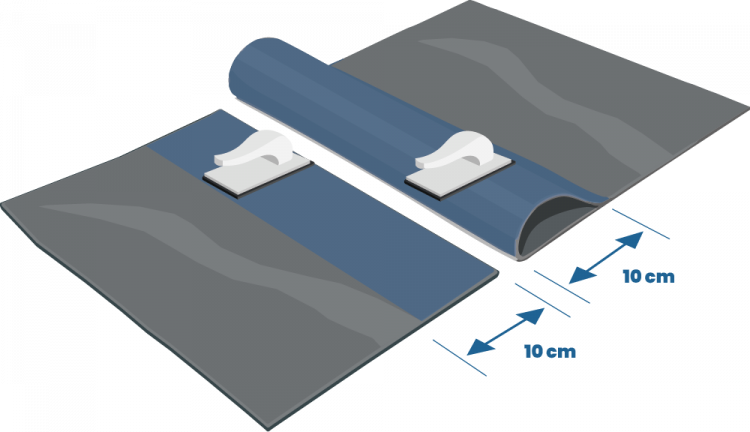 Primer auf EPDM Folie verteilen