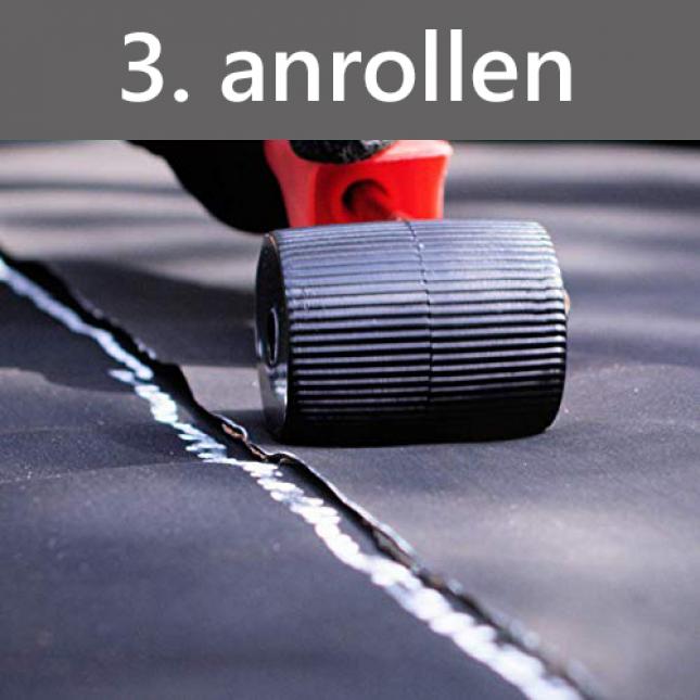 Anwendung EPDM Dachfolienkleber – Naht anrollen Anwendung EPDM Dachfolienkleber – Naht anrollen
